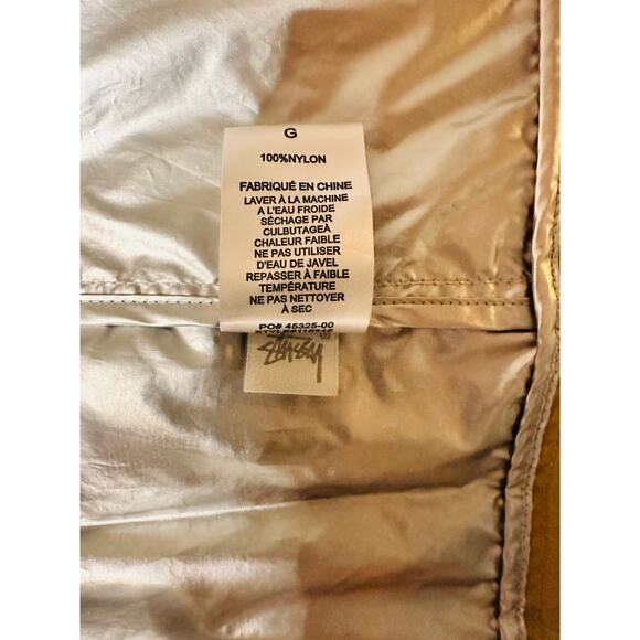 Stüssy Colorblock Windbreaker Jacket Red Tan Navy Size L | Streetwear Zip-Up - Picture 6 of 8